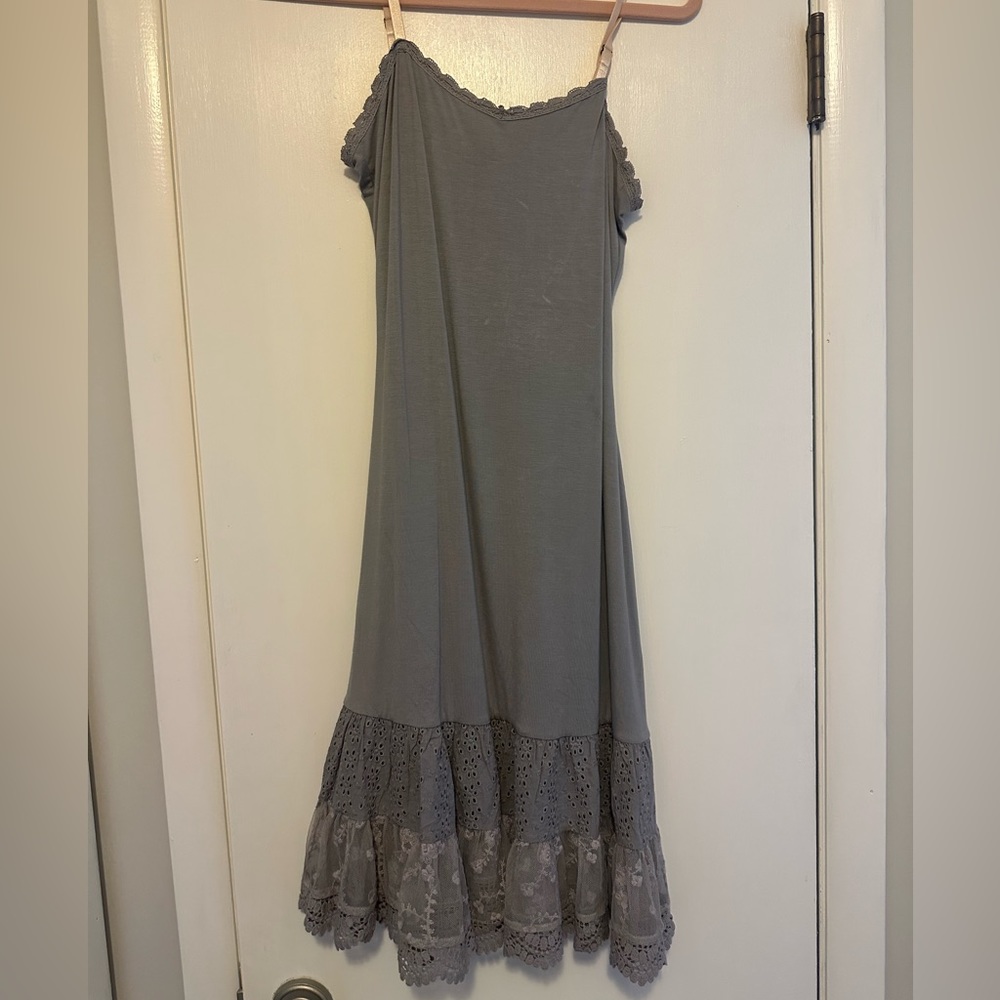 Matilda Jane After the Rain Grey Dress Extender Slip size women’s Small